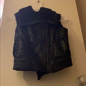 Faux leather vest